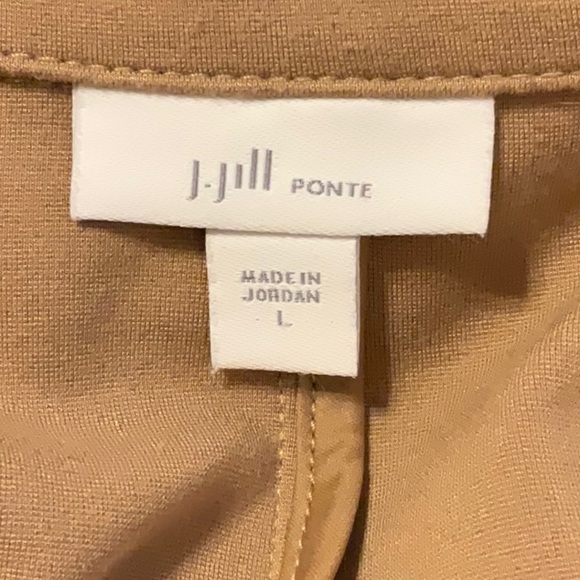 J. Jill Ponte Tan Long Blazer/Jacket w/ 3 Buttons. Size Large - Picture 3 of 5